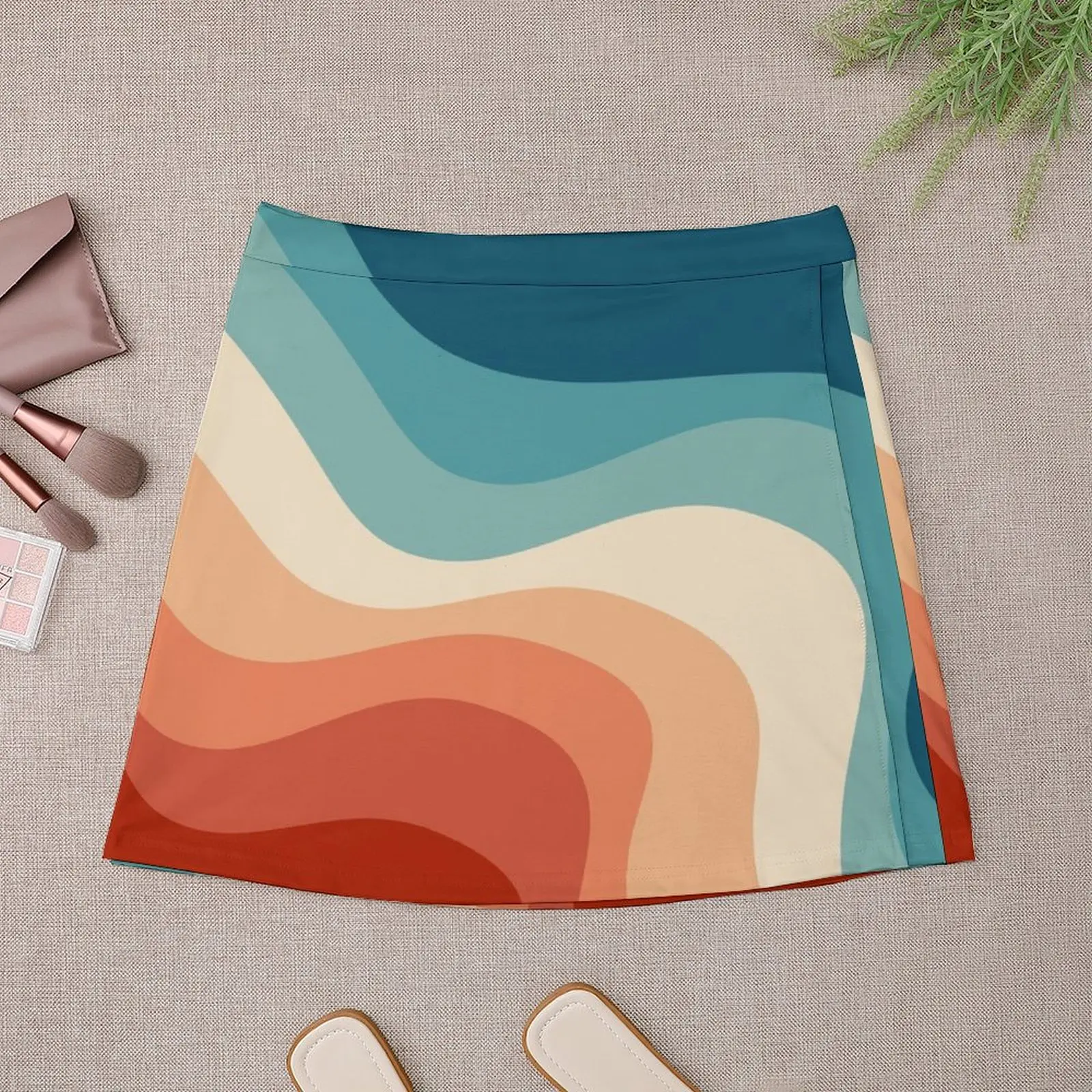 Retro style waves Mini Skirt korean style 90s aesthetic