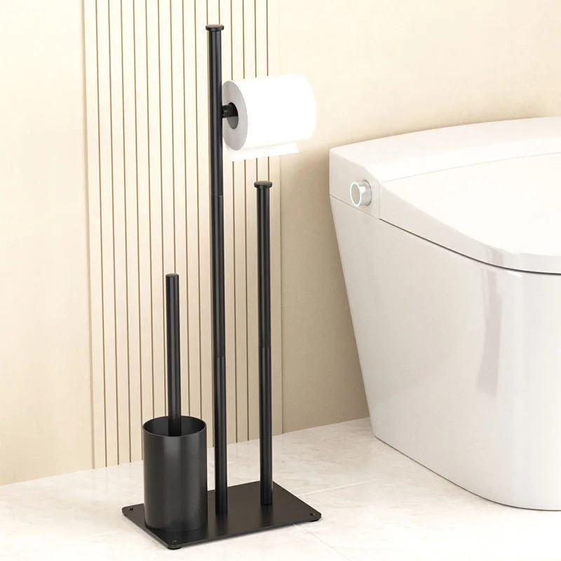 Heavy-Duty Stainless Steel Toilet Brush Holder Wall-Mounted Paper Towel Rack Bathroom Storage Organizer with Drawer