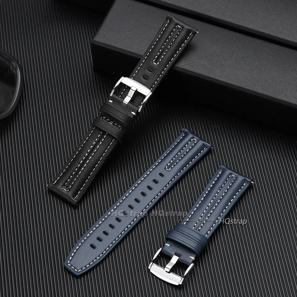 22mm Retro Calfskin Leather Quick Release Watch Strap – Sporty Replacement Band