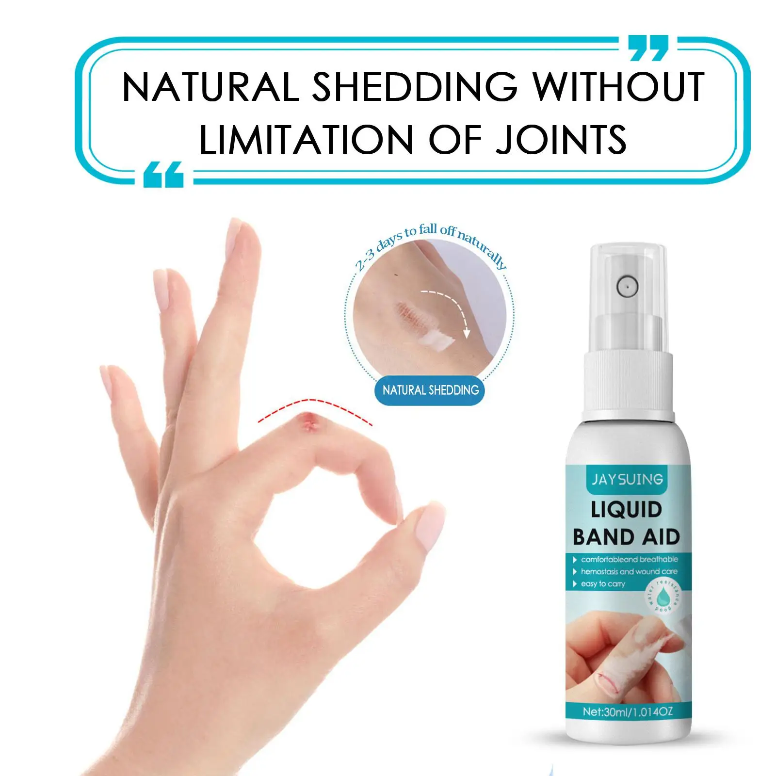 30ml Liquid Bandage Spray Waterproof for All Skin Areas Wound Healing Gel Hemostatic Adhesive,band aid