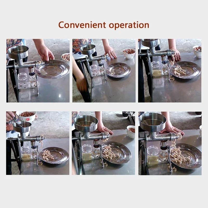Hand-cranked Oil Press Household Stainless Steel Small Miniature 304 Stainless Steel Olive Oil Peanut Juicer BG-03