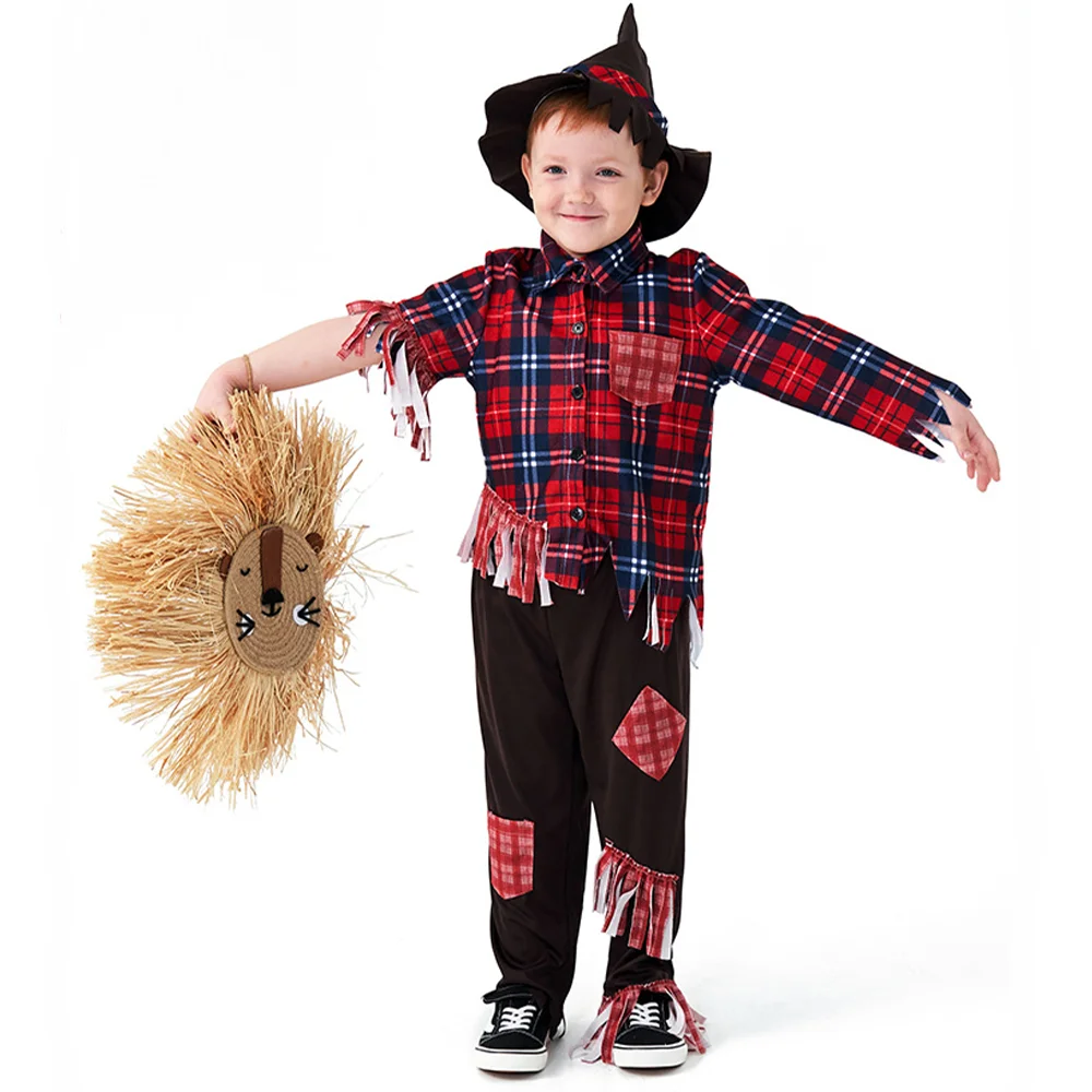

Детский костюм на Хэллоуин, забавная косплейная униформа для мальчиков, рубашка, брюки, шапка, наряд, костюм для детского дня, сценического шоу, женское платье