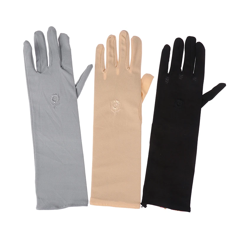 Sunscreen Stretch Women Anti UV Mid-long Breathable Glove For Spring Summer Thin Gloves