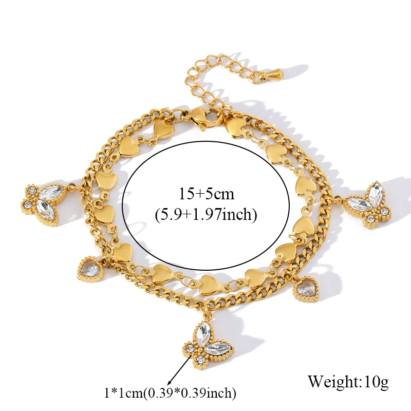 GANPUP 316L Edelstahl Glänzender Zirkonia Römisches Armband Armreif für Frauen Hochwertiger Goldfarbe Wasserdichter Schmuck – Detail 12