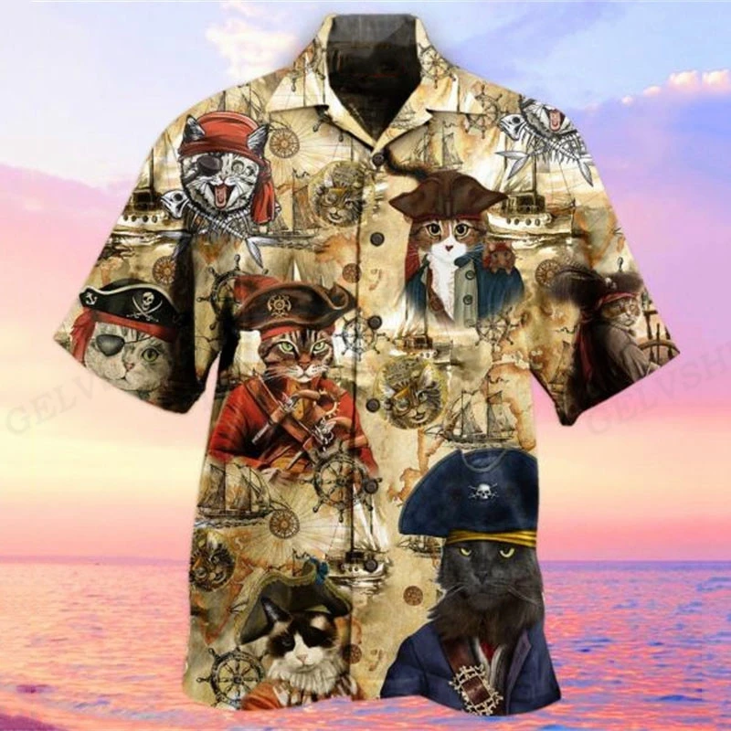 Men's Casual Shirts 3D Guitar Printed Shirt Men's Hawaiian Shirts 2024 Beach Shirts Short Sleeved Shirt Summer Lapel Shirts Boys 4