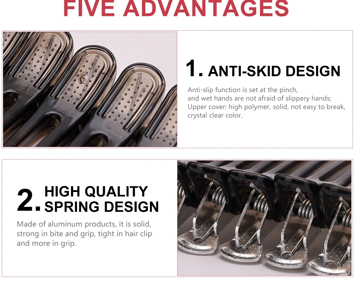 Professional Hairdressing Alligator Clips Set For Hair Styling_voghion.com