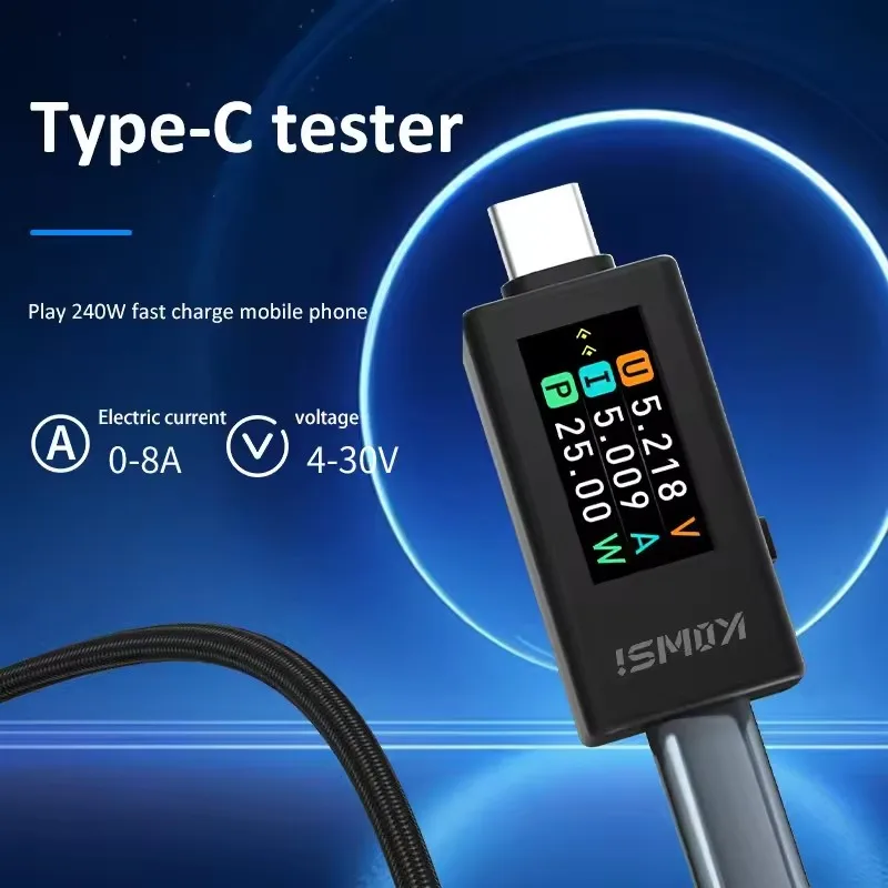 【1点のみ！】電圧計 2 in 1 Type C USBテスターカラースクリーン usb ワット数 チェック USB C テスターセット、2 1 タイプ C USB