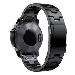 Premium Titanium Quick Release Watch Band Bracelet - 22mm/26mm Strap for Garmin Fenix and Instinct Series (Black)