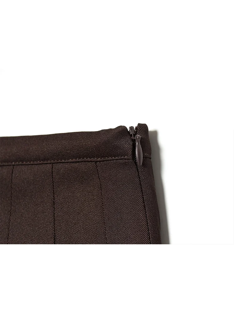 Winter New Women Vintage Long Skirts Solid Elegant Comfortable Leisure Midi Dress Female Fashion A Line Zipper Pleated Skirts