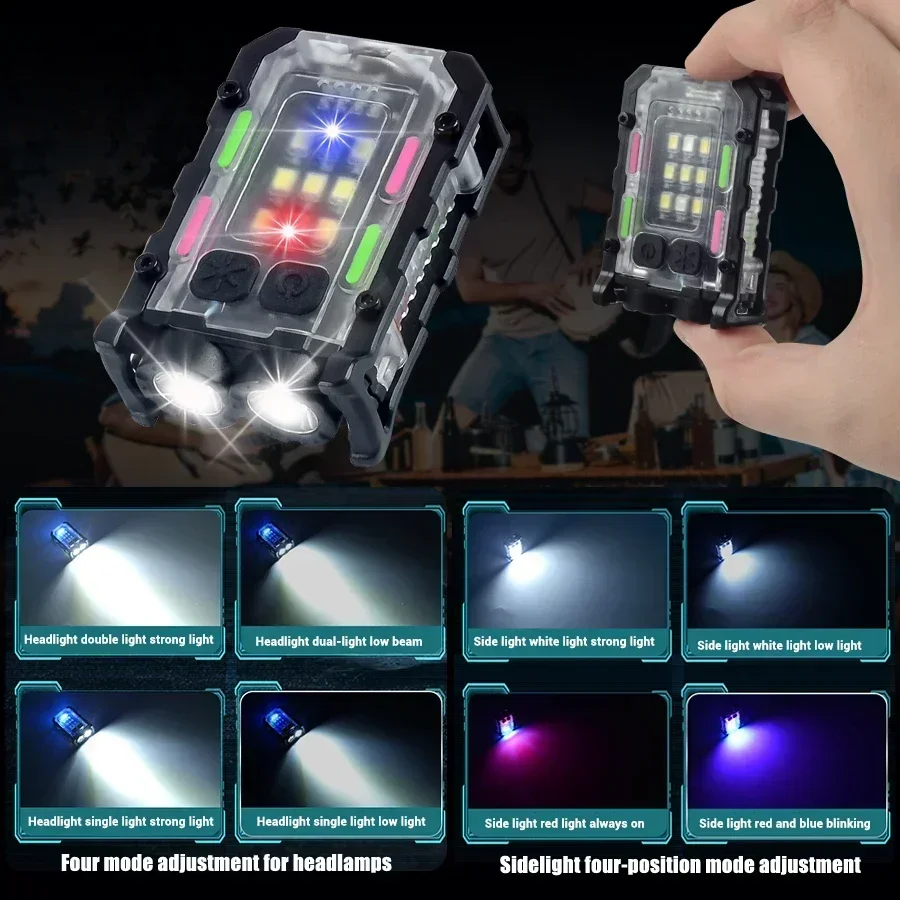 Multifunctional Pocket Torch Light Magnetic Flashlight Super Bright LED Powerful Linterna COB LED EDC Mini Keychain Flashlight