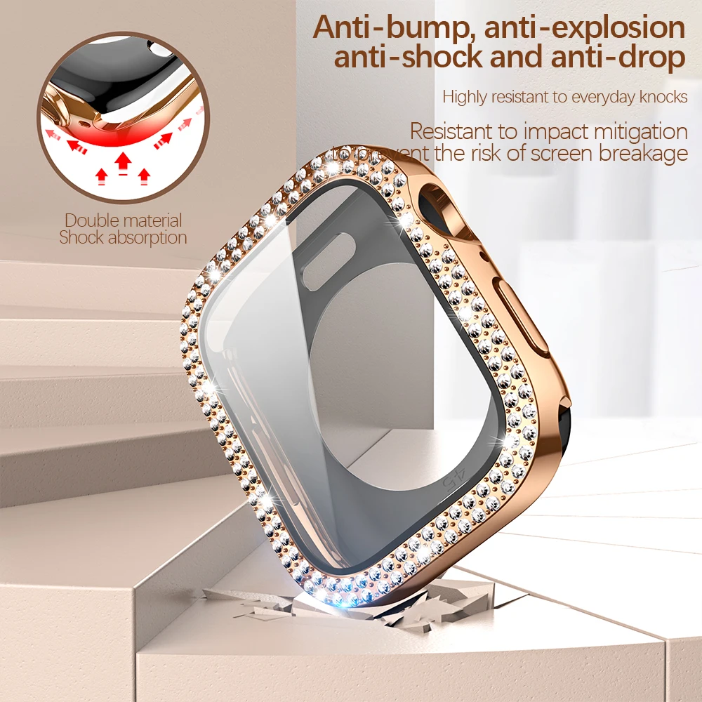 Luxury Diamond Bling Protective Glass + Cover