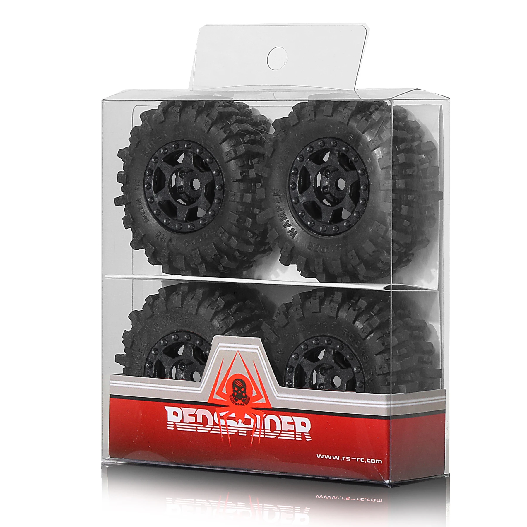 4 Stück 1,0 Crawler-Reifen Kunststoff 1,0 Rad Leichtes Design 1/18 1/24 RC Crawler-Reifen für SCX24 TRX4M FMS FCX24 FCX18 AX24