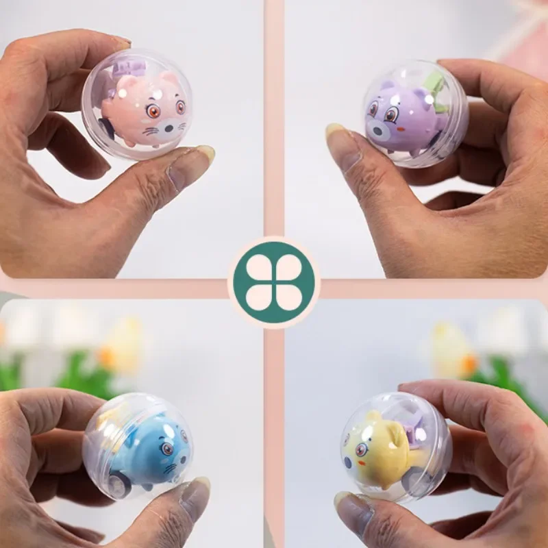 45MM Transparent Surprise Gashapon Toys Cartoon Pull Back Engineering Vehicle Balls for Vending Doll Mini Claw Machine Kids Gift