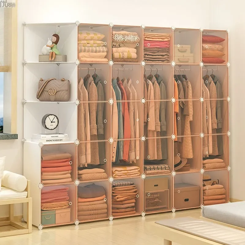 Plastic Organizer Wardrobe Cube Cupboard Partitions Shelves Filing Simple Foldable Closet Modern Vestidores Trendy Furniture 3