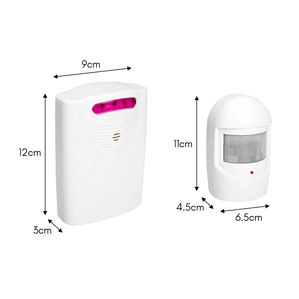 1Pcs/3Pcs Multifunctional Wireless Driveway Alarm IR Motion Sensor Alarm Doorbell 1 Receiver 2 Transmitters for Home Outdoor Use