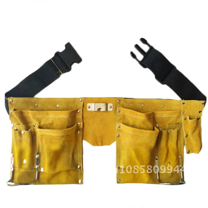 

Tool Belt Leather Waist-crotch-type Quick Release Buckle Carpenter Construction Work Apron Tool Storage Welding Pouch Belt