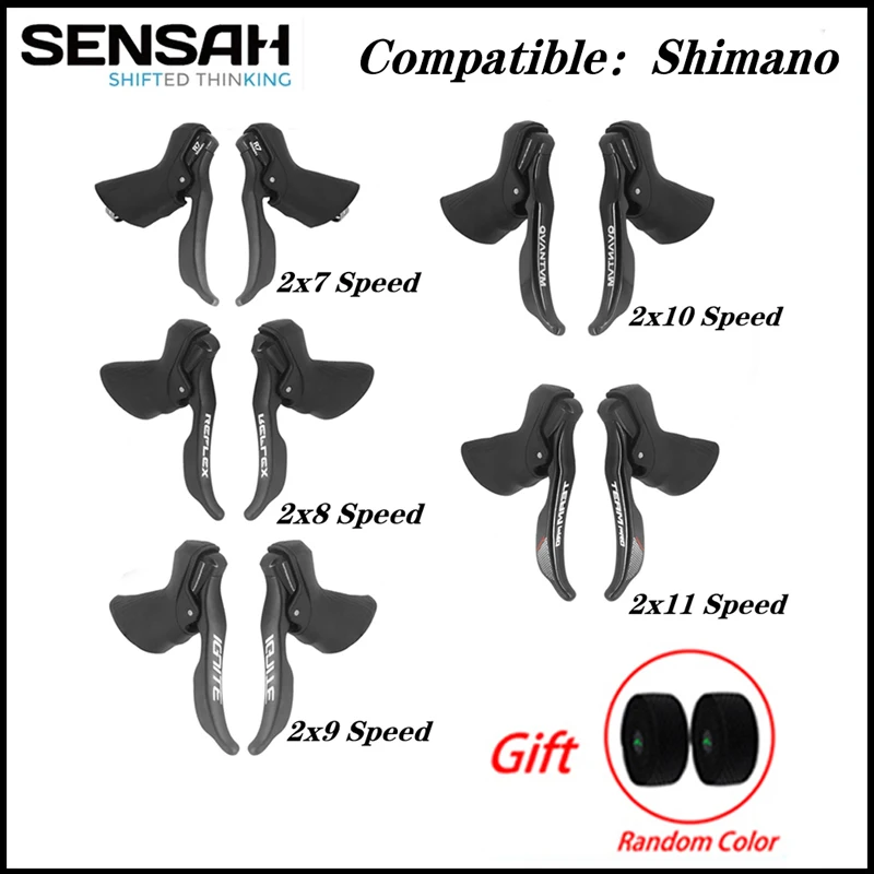 

SENSAH Road Bike Shifters 2x7 2x8 2x9 2x10 Speed Brake Lever 16/18/20 Speed Bicycle Derailleur For Shimano Sora Tiagra Claris