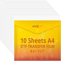 HTVRONT 30PCS A4 DTF Transfer Film PET Heat Transfer Paper PreTreat Sheets for DYI Direct on T-Shirts Bags Textile 2