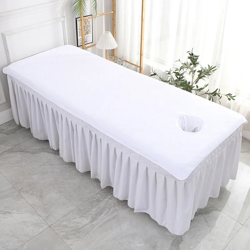 Beauty Bedsheet Cosmetic Salon Sheets Velvet Massage Treatment Bed Sheets SPA Clubhouse Dedicated Breathable Bed Sheet with Hole 3