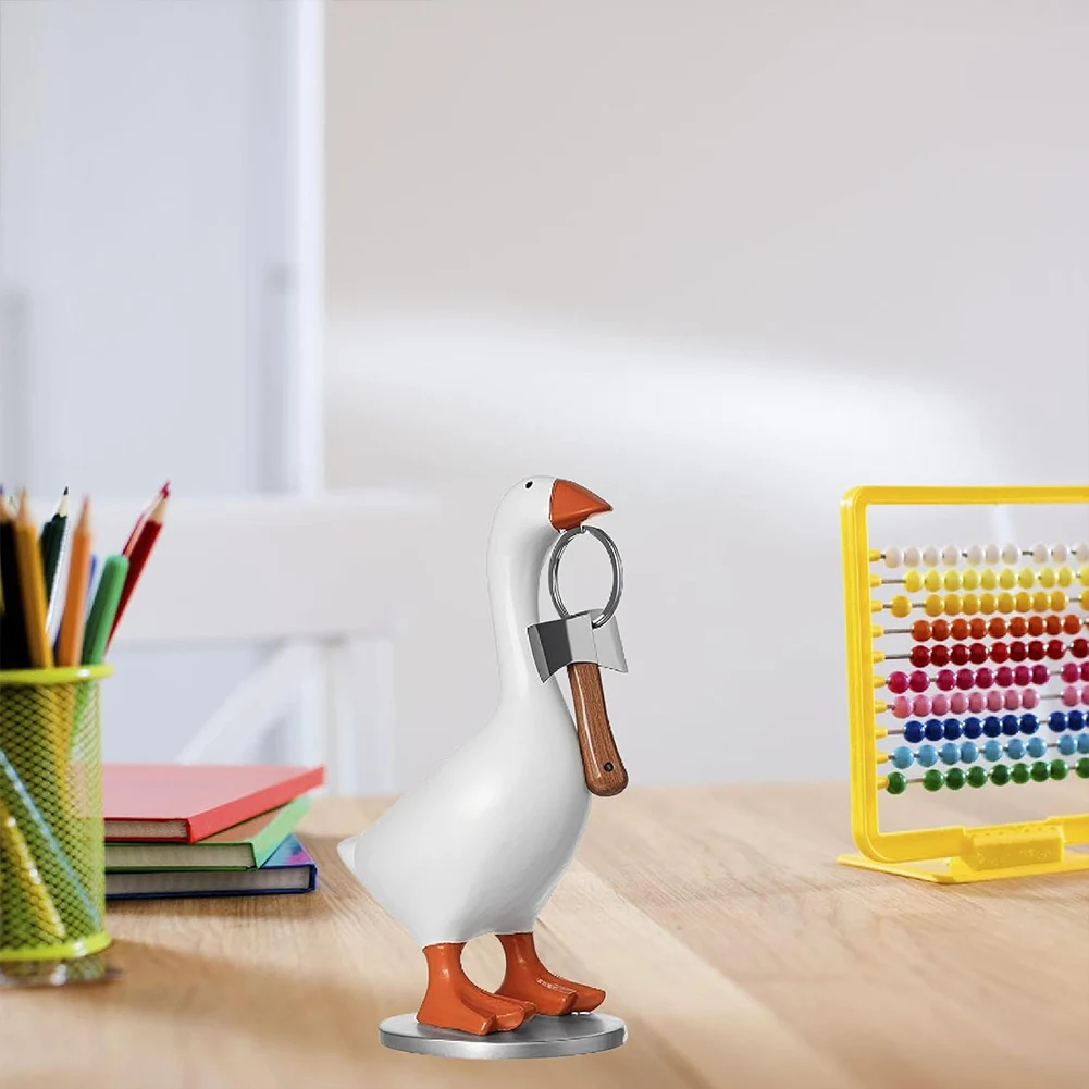 Cute Duck Statue Key Hanger Resin Goose Duck Statue Sculpture Funny Office Desk Decor Housewarming Gifts for Women Men: 3 - 5 Days Free Delivery Only UK