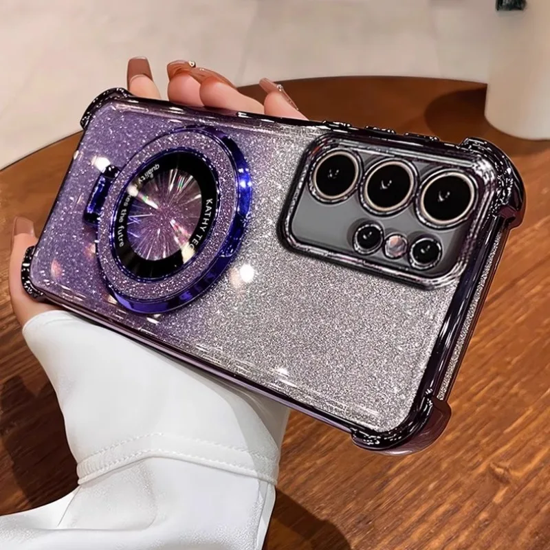 Phone Case Luxury Glitter Bracket For Samsung S25 S24 S23 A06 A16 A36 A05 A15 A25 A35 A55 A14 A24 A34 A54