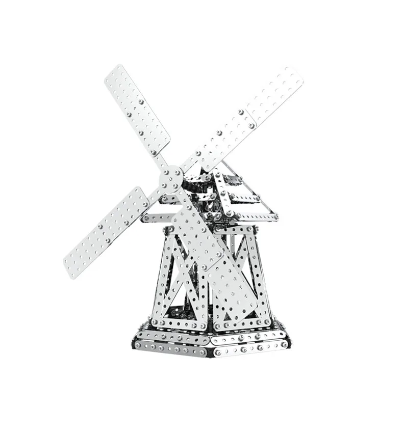 

3D model assembled toy boy intelligence development adult difficult mechanical assembly car building block windmill DIY model