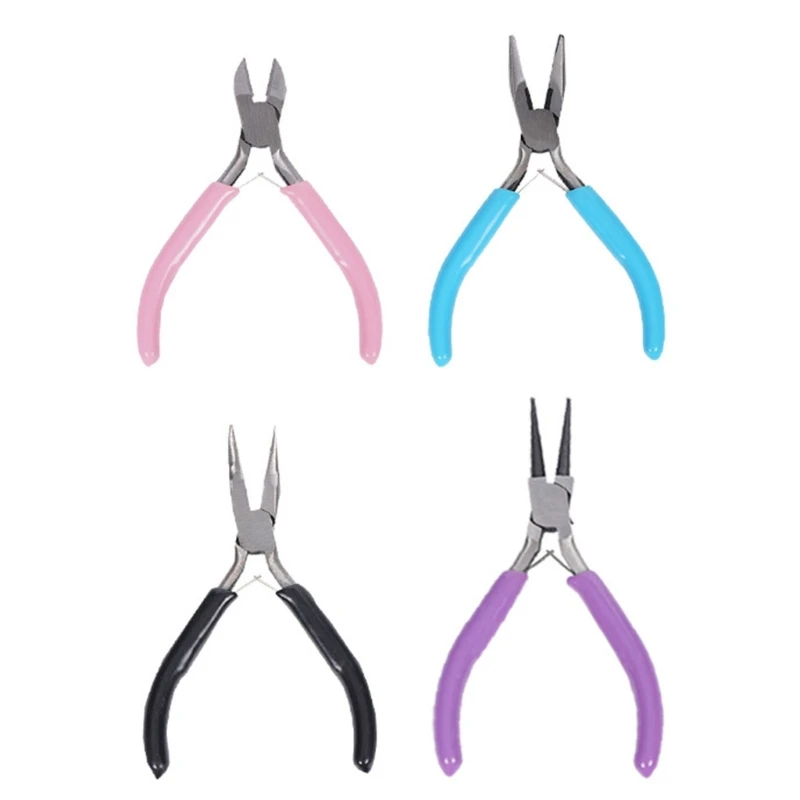 

Durable Steel Jewelry Pliers Set for Beads Repairs Long Nose Round Nose Wire Cutting and Curved Pliers with Tweezers