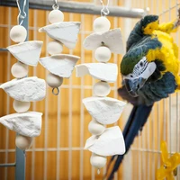 Cuttlefish Bone Bird Hanging Chew Toy Parrot Bird Teeth Calcium Supplementation Bite Toy for Small Animal Hamster Pet Supplies 1