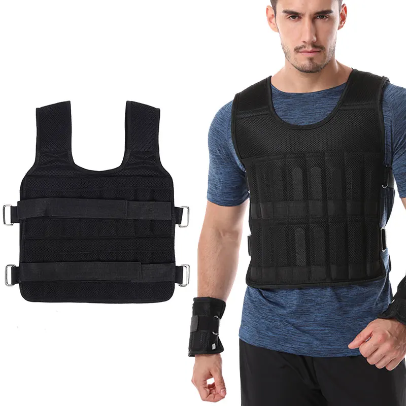 

Max 30KG Adjustable Loading Weight Vest Boxing Running Weight SlingTraining Workout Fitness Black Waistcoat Jacket Sand Clothing