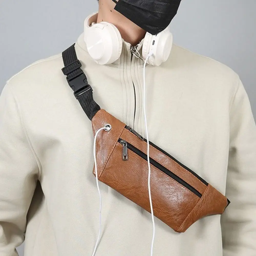Modische Wasserdichte Hüfttasche Verschleißfeste Multifunktionale Handytasche PU Sporttasche – Detail 7
