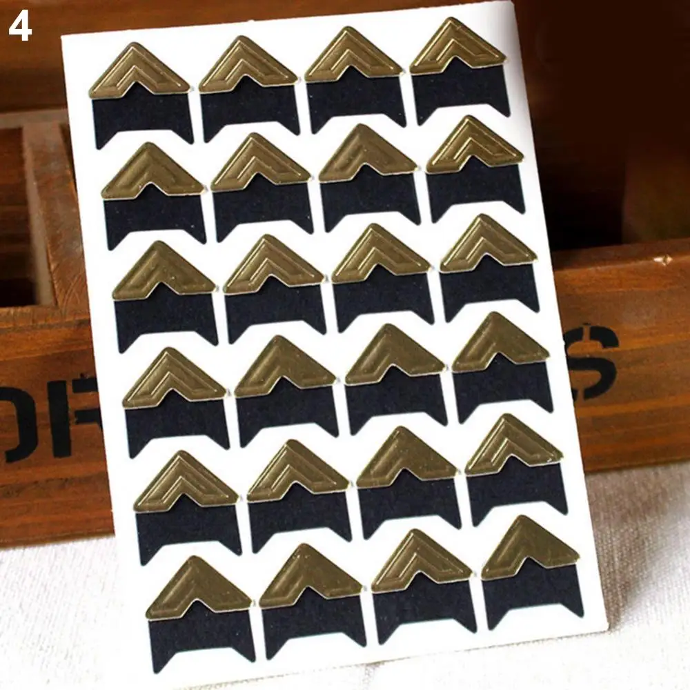 Corner Stickers DIY Vintage Corner Kraft Paper Stickers Frame Scrapbook Self-Adhesive Photo Frame Sticker 120Pcs 5 Sheets corner stickers