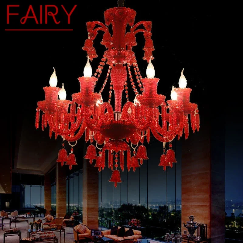 

FAIRY Luxurious Style Crystal Pendant Lamp European Candle Lamp Art Living Room Restaurant Bedroom Villa Chandelier