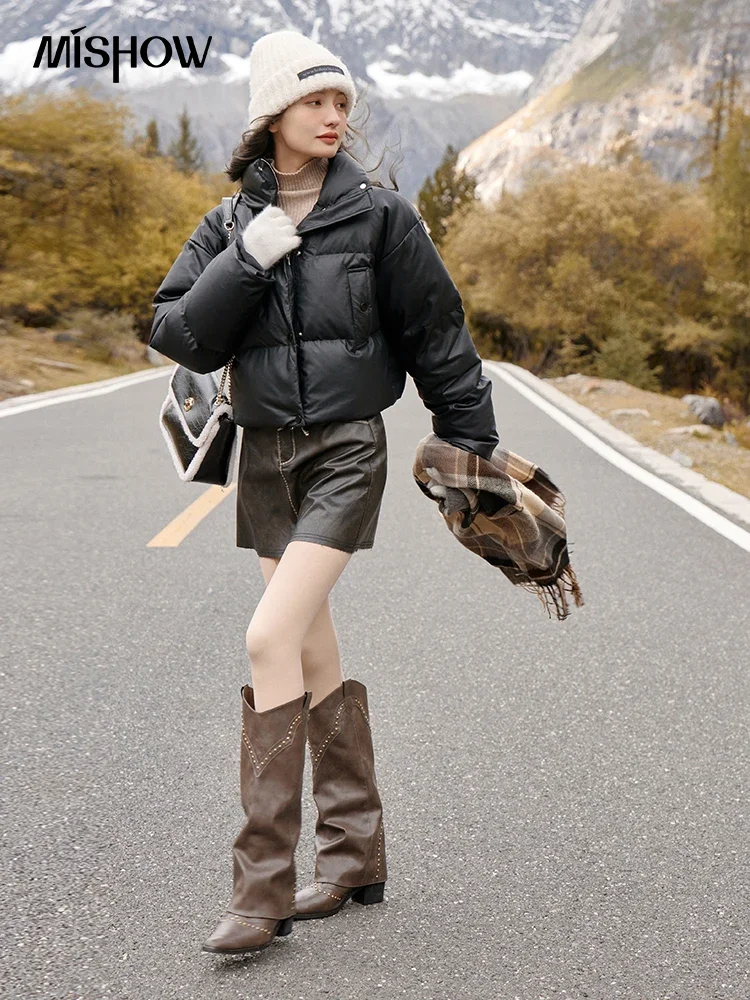 MISHOW Down Jacket Women Winter 90 White Duck Down Coats Ladies Cropped Korean Windproof Thick Warm New Outerwears MXC53Y0015