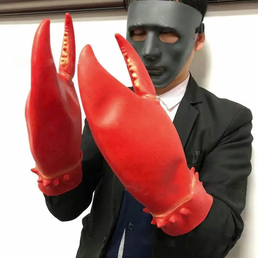 Crab Lobster Claws Gloves 1 Pair Cosplay Funny Party Latex Novelty Toy crab lobster gloves