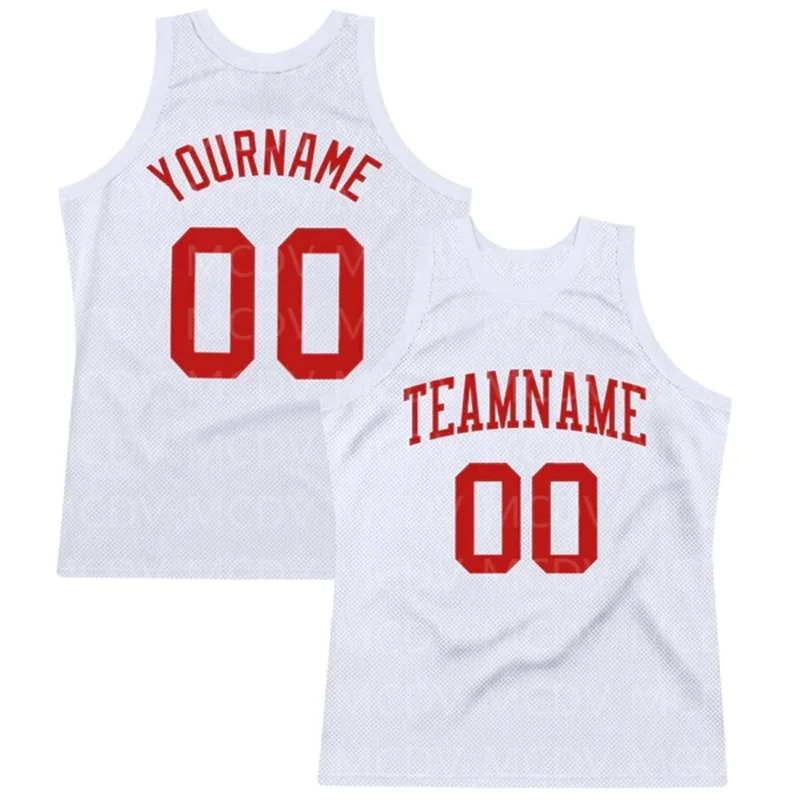 Custom Light Blue White-Red Authentic Throwback Basketball Jersey