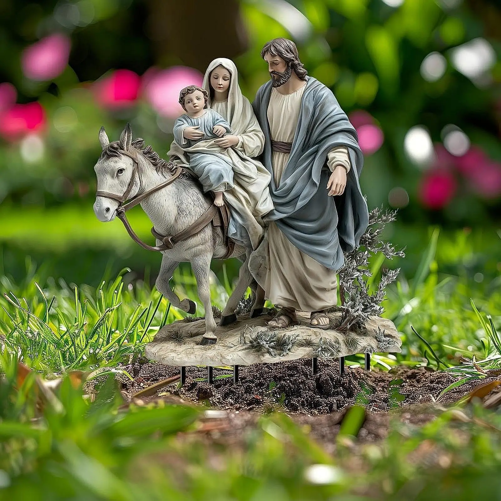 Holy Family Nativity Scene Christmas Decoration Stakes Patio Holidays Yard Party Decorative Creative Outside Ornament Yard Sign
