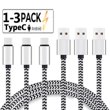 USB 유형 C 케이블 2.4A 고속 충전 배터리 충전기 와이어 짠 나일론 데이터 케이블 화웨이 삼성 USB C 용 휴대 전화 충전기