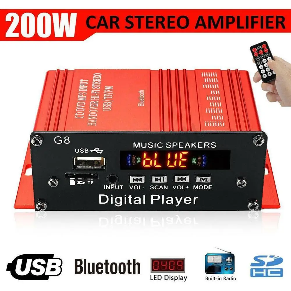 Bluetooth Stereo Audio 2 Channel Amplifier Amplificador Receiver DC 12V