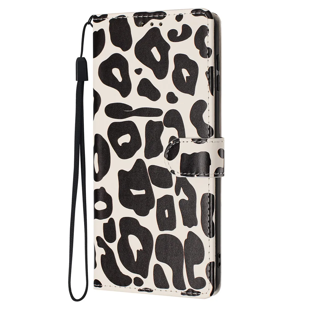 Leopard Print Wallet Case: Stylish Flip Card Holder Leather Phone Cover