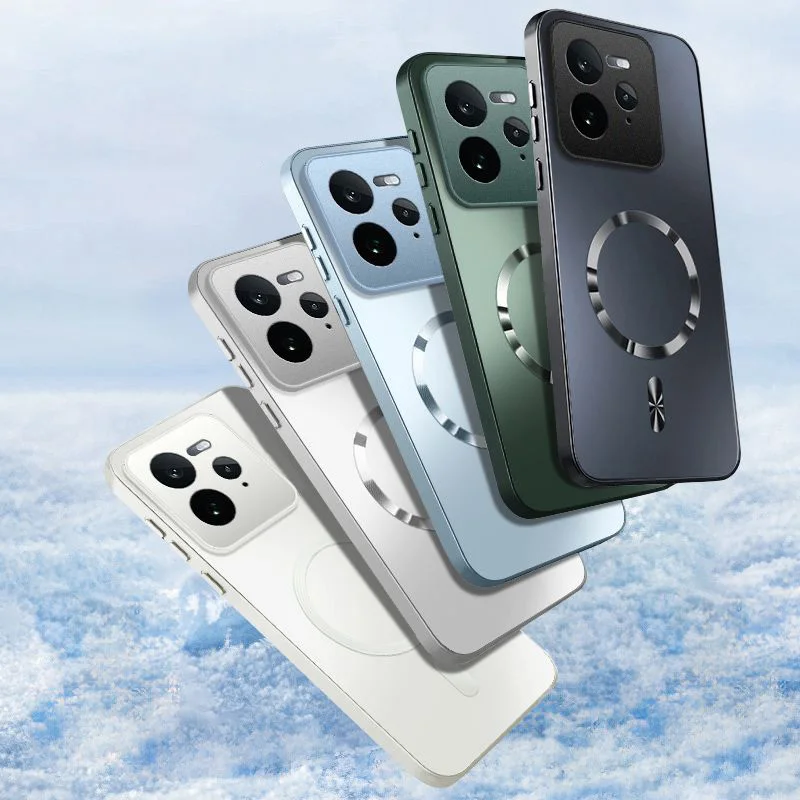 Magnetic Matte Silicone Shockproof Case with Wireless Charging Compatibility