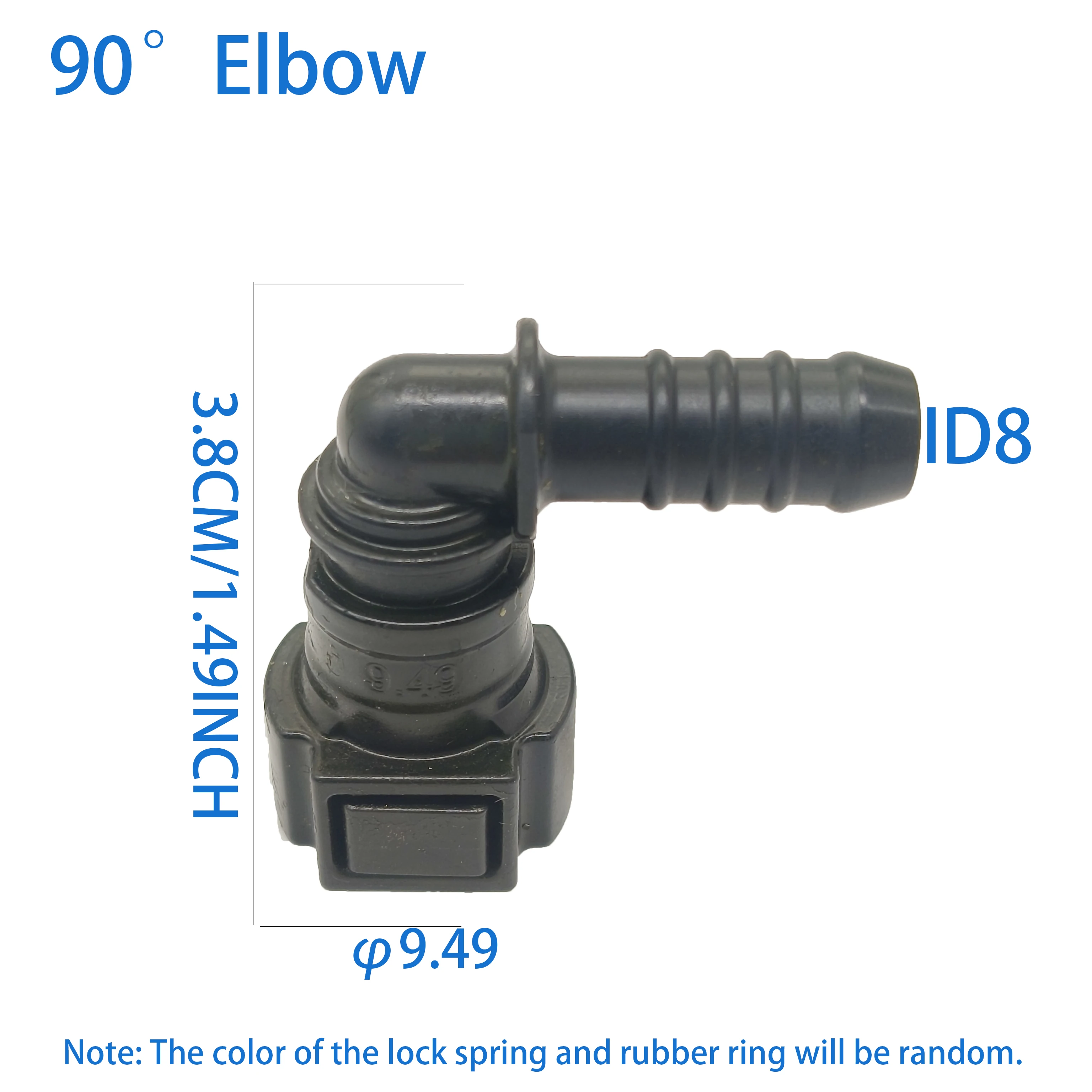 2pcs x 9.49 ID8 90&deg; Female Auto Car Fuel Line Hose Quick Release Connector Carburetor Part
