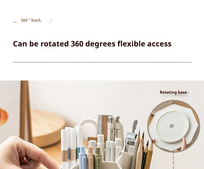 Rotating Pen Holder - Large Capacity Desktop Organizer | 360 Degree Rotation Resin Storage