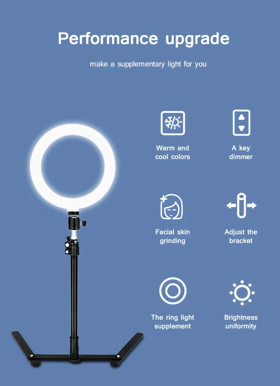 Fotografia Iluminação Telefone Ringlight, suporte para tripé,