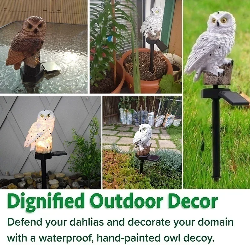Solar-Powered Waterproof LED Owl Garden Lights - Outdoor Decorative Pathway Lighting