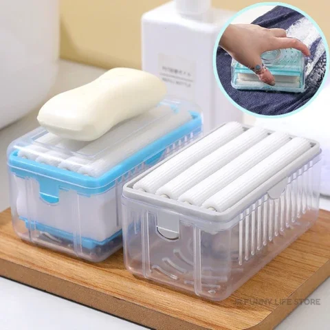 

Foaming Soap Dish with Drain Multifunctional Soap Box with Bubbler Suitable for Laundry Soap Holder for Bathroom Cleaning Tool