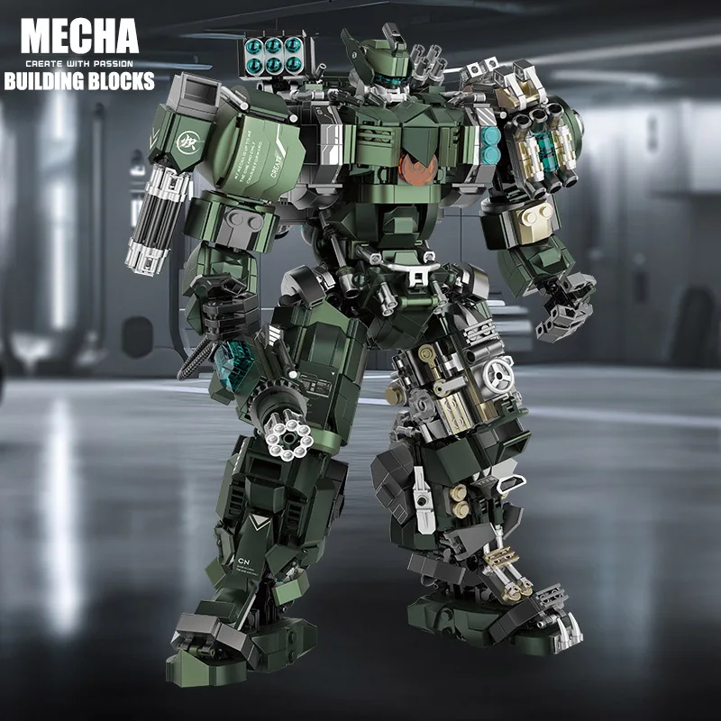 Moc-軍用Mecha Warriorロボットビルディングブロック子供用、スーパー