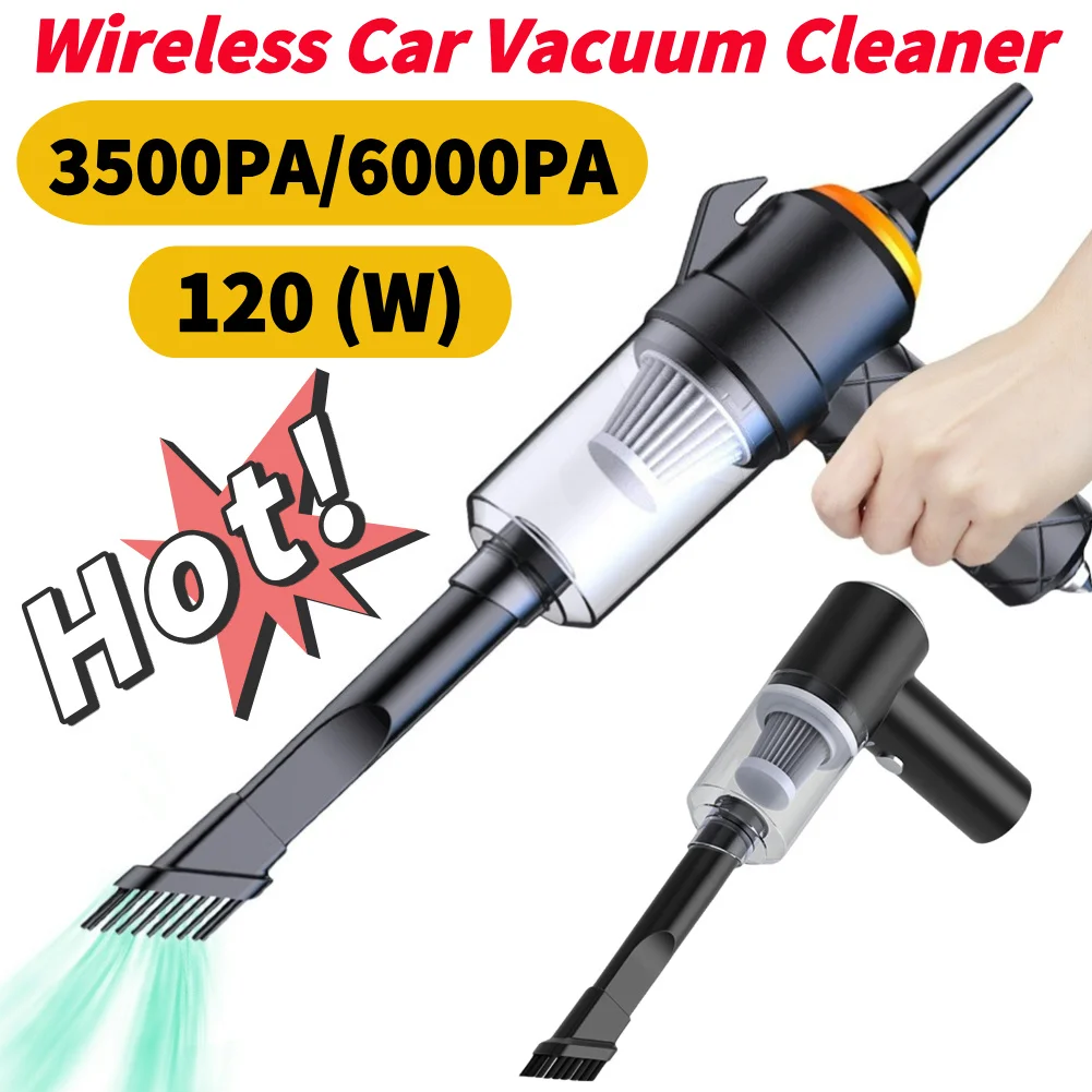 6 In 1 Car Vacuum Cleaner 3500PA Strong Suction Blowing Suction Car Cleaner Mini Handheld for Home Keyboard Cleaning
