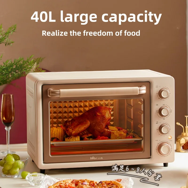 220V Home Air Fryer Baking Oven with 40L Large Capacity Electric Multi-functional Air Fryer Toaster Oven 60℃~230℃、Timeable