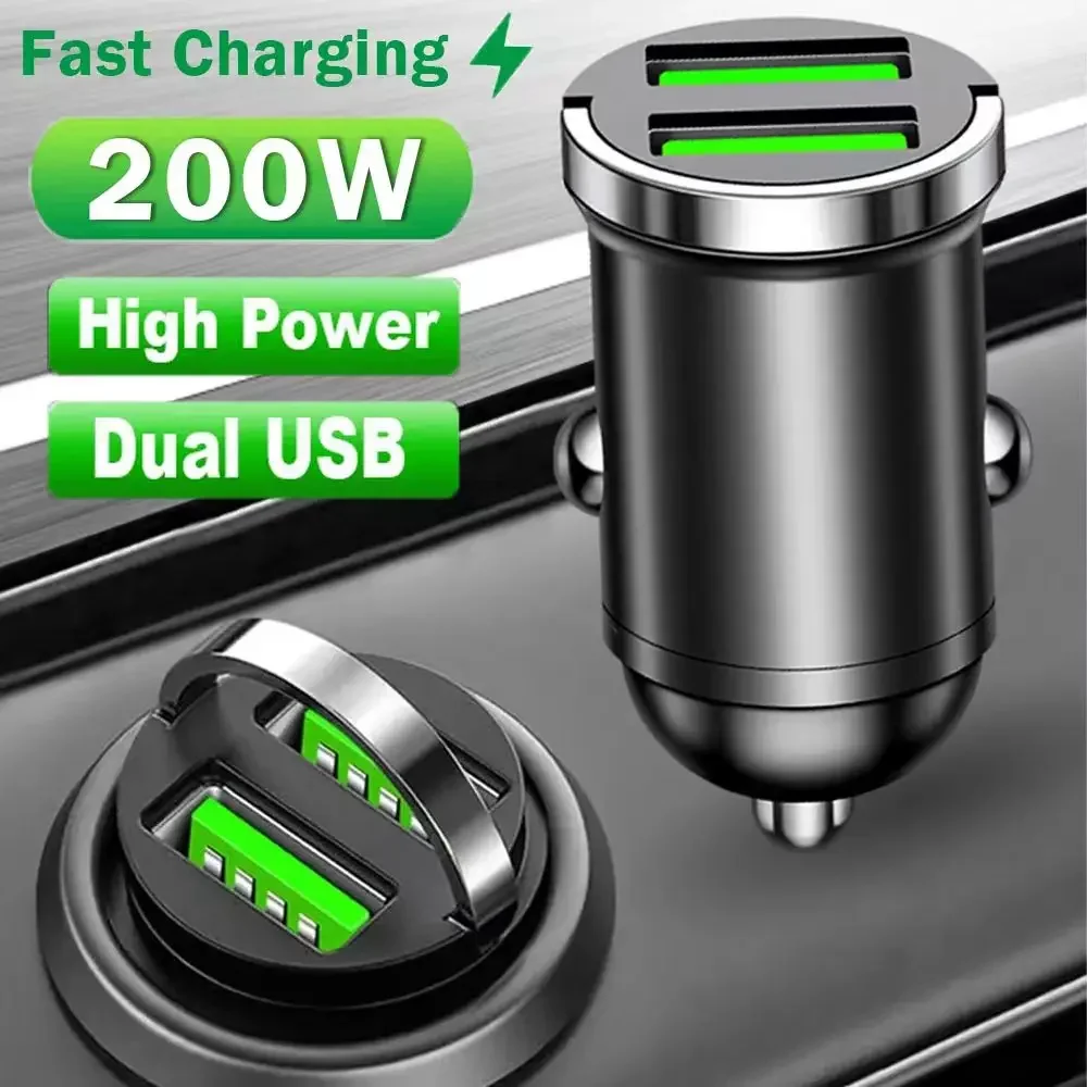 Dual Port USB Car Charger with Fast Charging