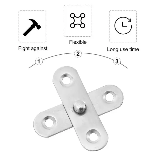 6pcs Door Window Pivot Hinges Rotating Hidden Door Hinge Stainless